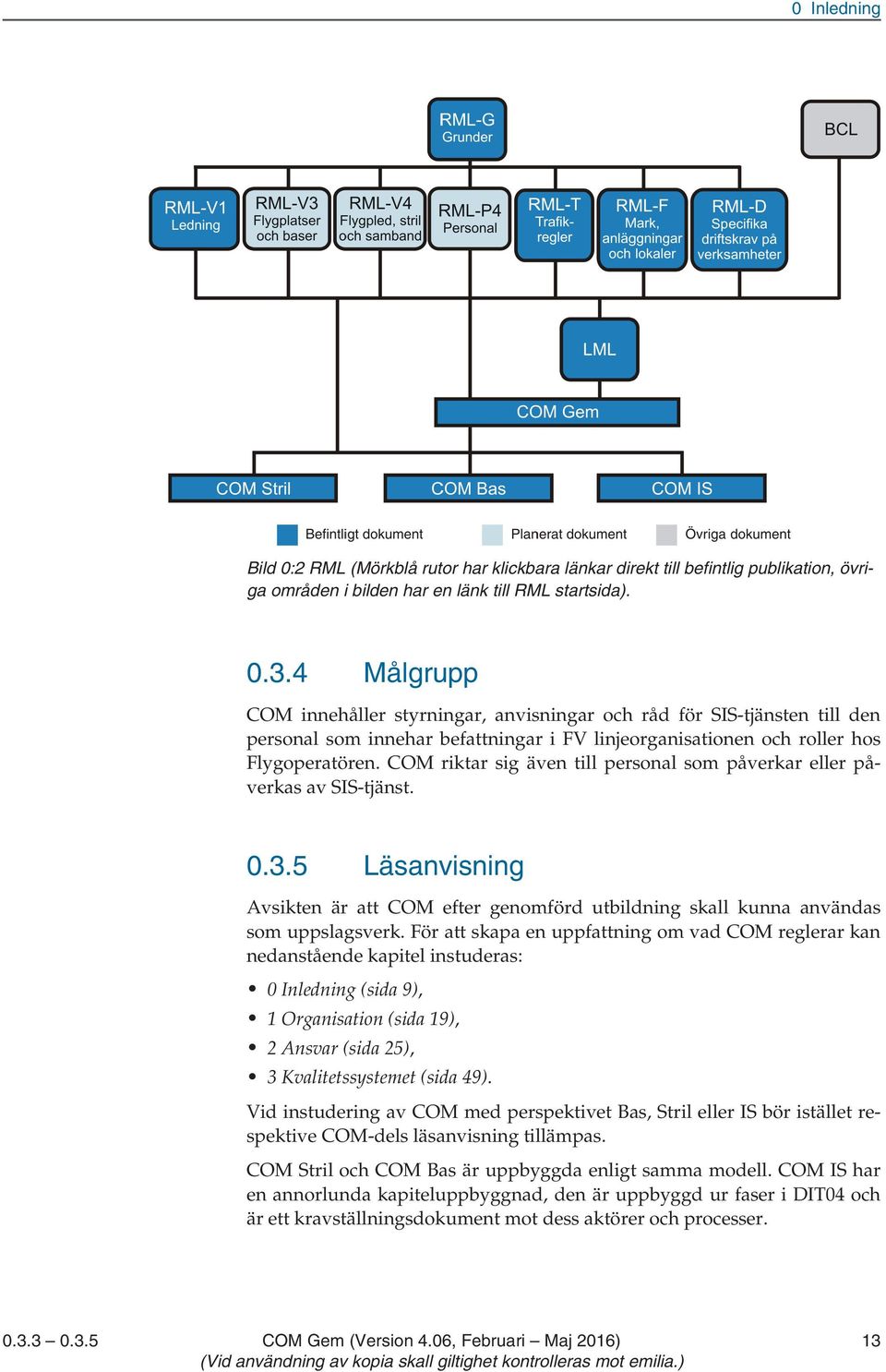 COM riktar sig även till personal som påverkar eller påverkas av SIS-tjänst. 0.3.5 Läsanvisning Avsikten är att COM efter genomförd utbildning skall kunna användas som uppslagsverk.