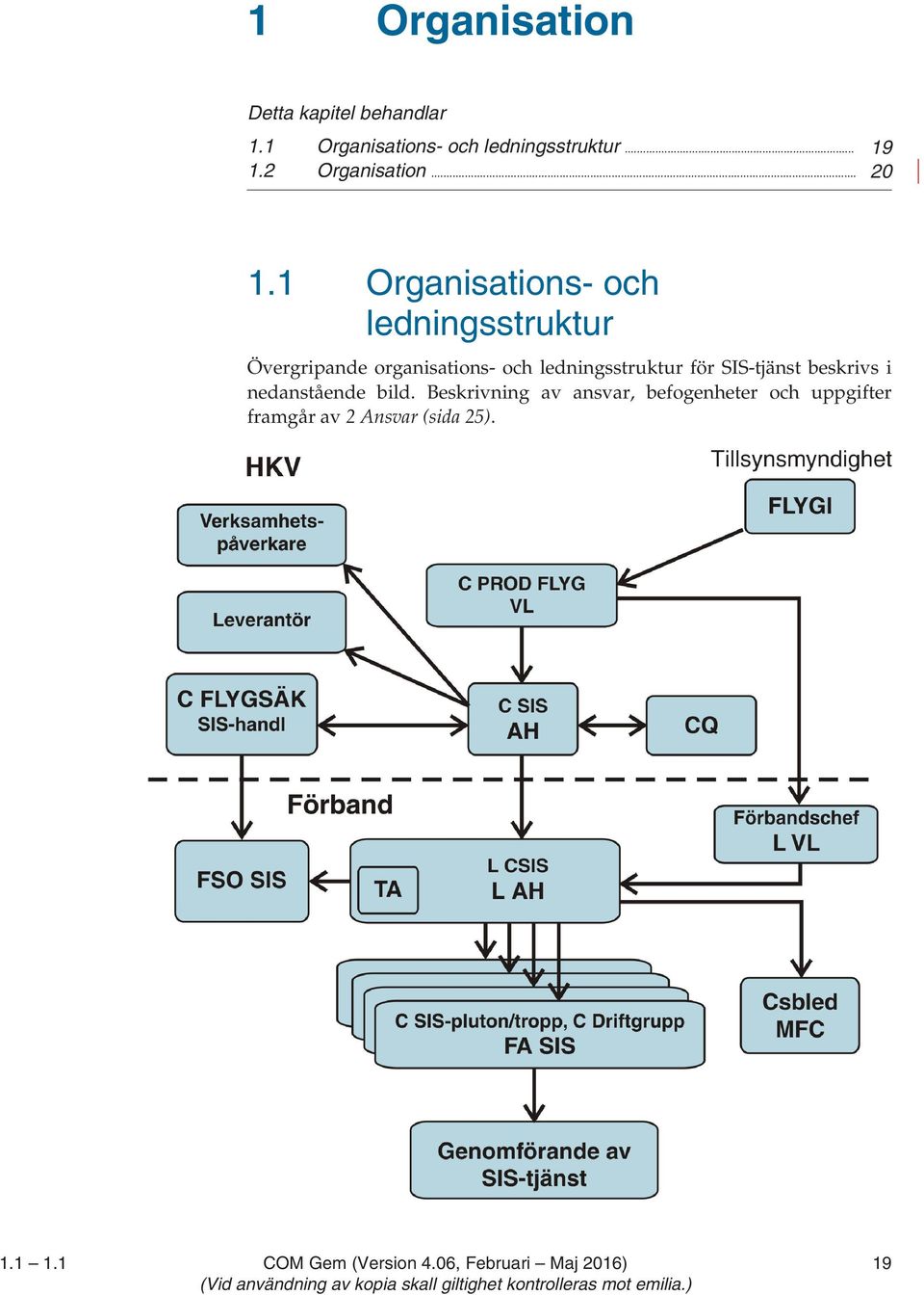 1 Organisations- och ledningsstruktur Övergripande organisations- och ledningsstruktur för