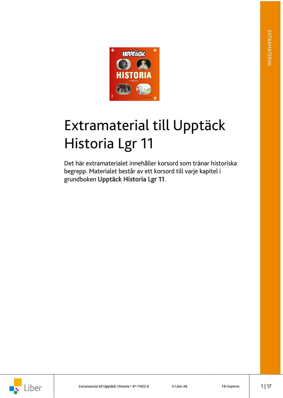 Extramaterial till Upptäck Historia Lgr 11 - PDF Gratis nedladdning