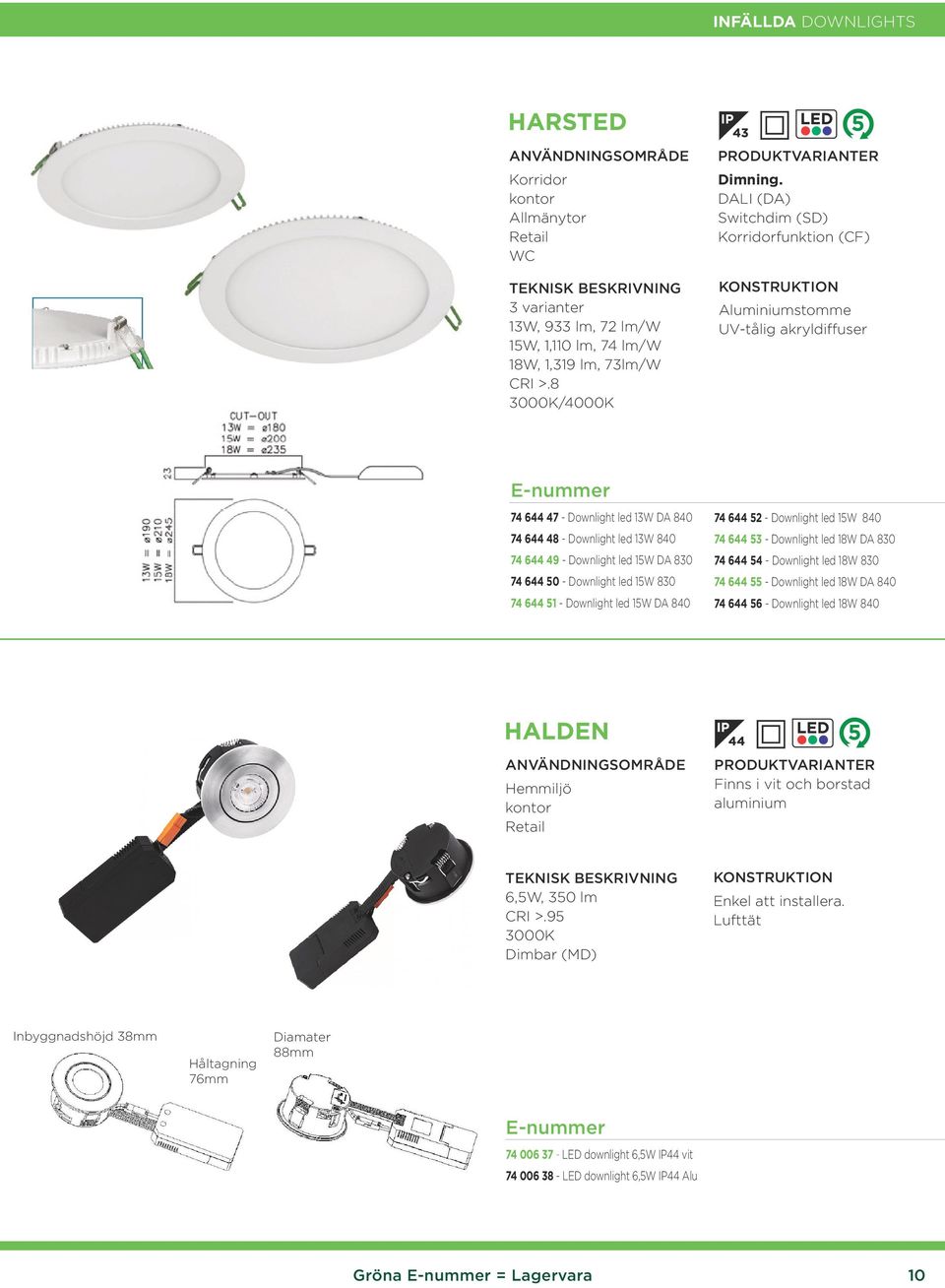 644 50 - Downlight led 15W 830 74 644 51 - Downlight led 15W DA 840 74 644 52 - Downlight led 15W 840 74 644 53 - Downlight led 18W DA 830 74 644 54 - Downlight led 18W 830 74 644 55 - Downlight led