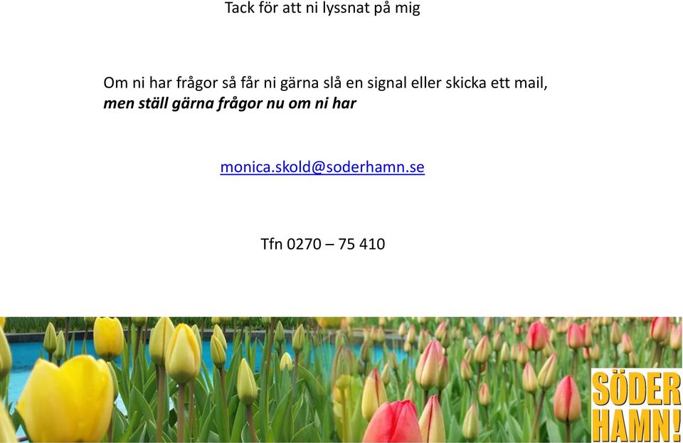skicka ett mail, men ställ gärna frågor nu
