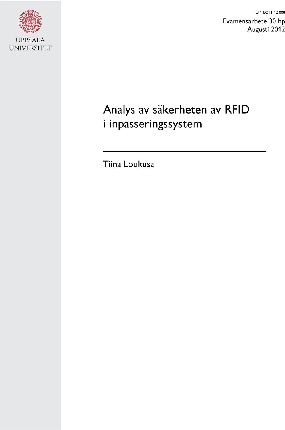2012 Analys av säkerheten