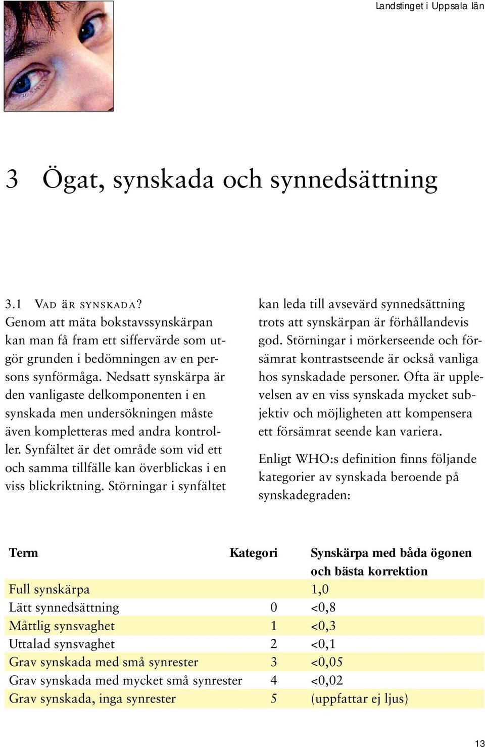 Synfältet är det område som vid ett och samma tillfälle kan överblickas i en viss blickriktning.