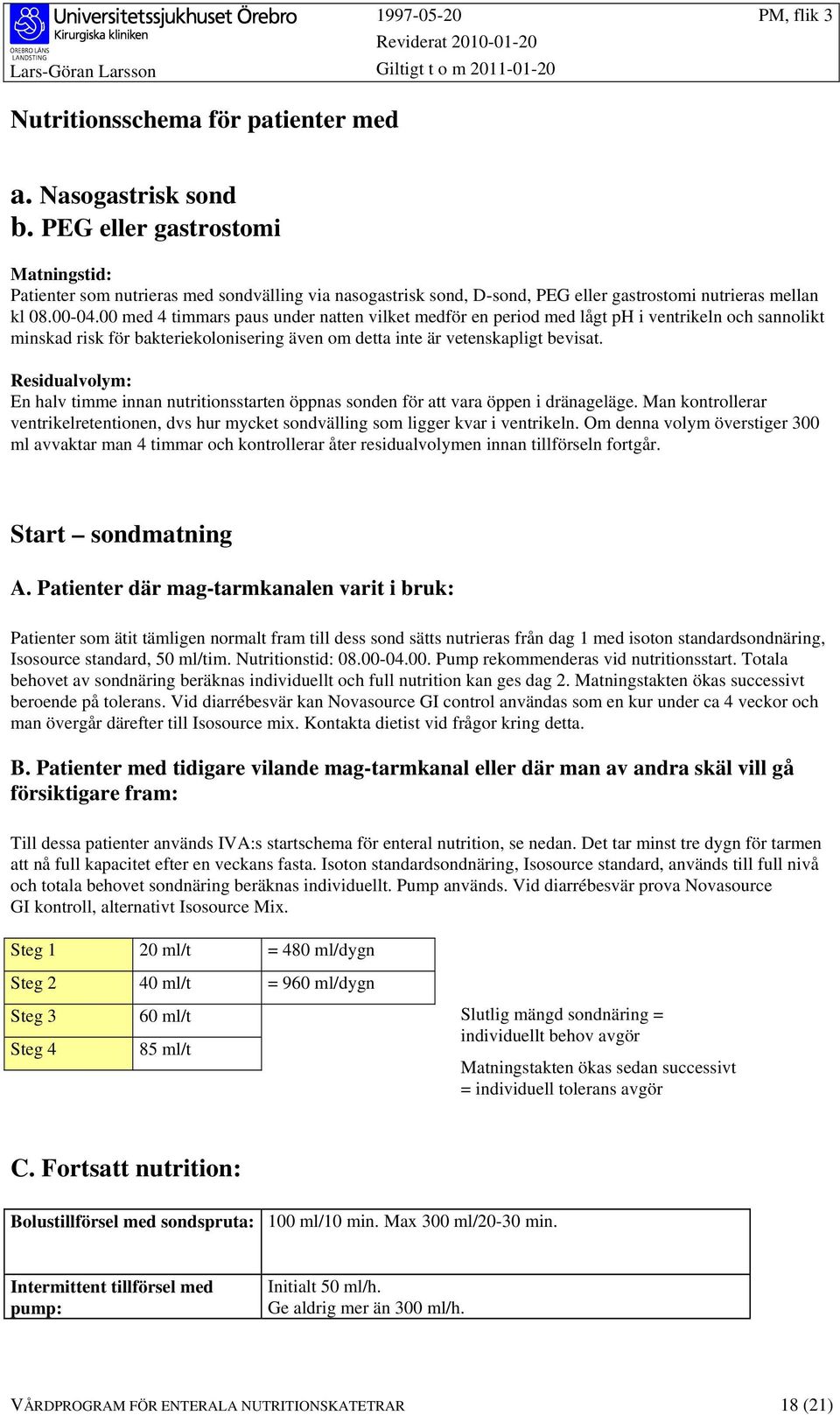 00 med 4 timmars paus under natten vilket medför en period med lågt ph i ventrikeln och sannolikt minskad risk för bakteriekolonisering även om detta inte är vetenskapligt bevisat.