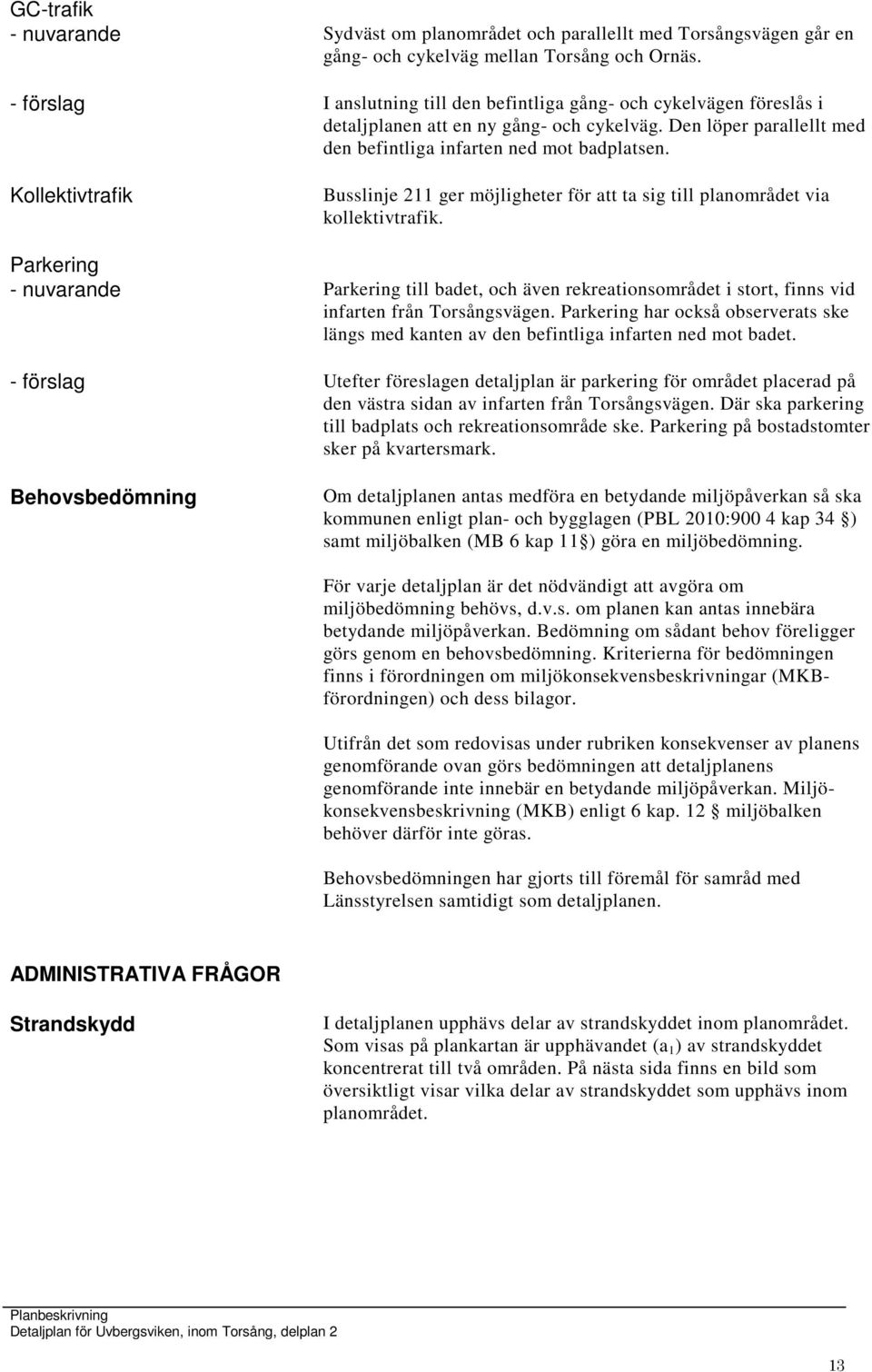Kollektivtrafik Busslinje 211 ger möjligheter för att ta sig till planområdet via kollektivtrafik.