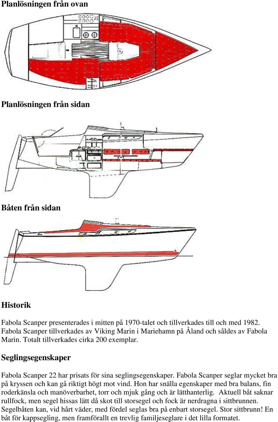 Seglingsegenskaper Fabola Scanper 22 har prisats för sina seglingsegenskaper. Fabola Scanper seglar mycket bra på kryssen och kan gå riktigt högt mot vind.