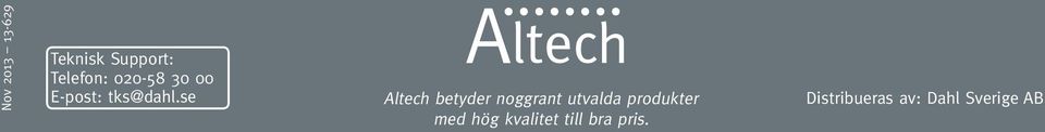 se Altech betyder noggrant utvalda produkter