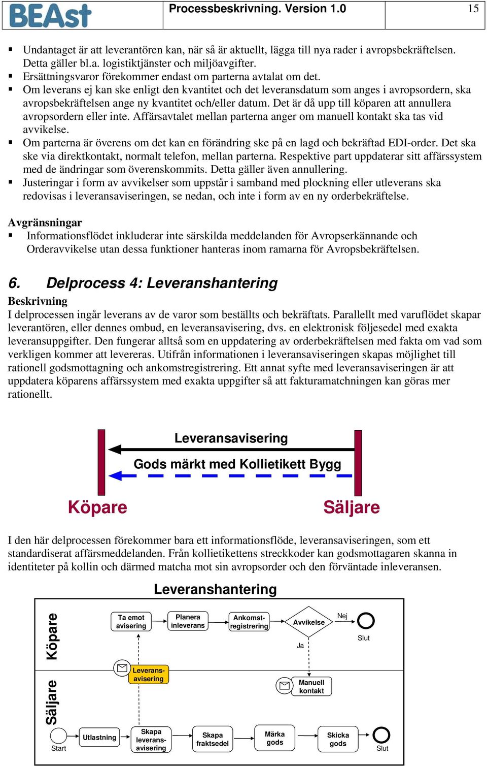 Om leverans ej kan ske enligt den kvantitet och det leveransdatum som anges i avropsordern, ska avropsbekräftelsen ange ny kvantitet och/eller datum.