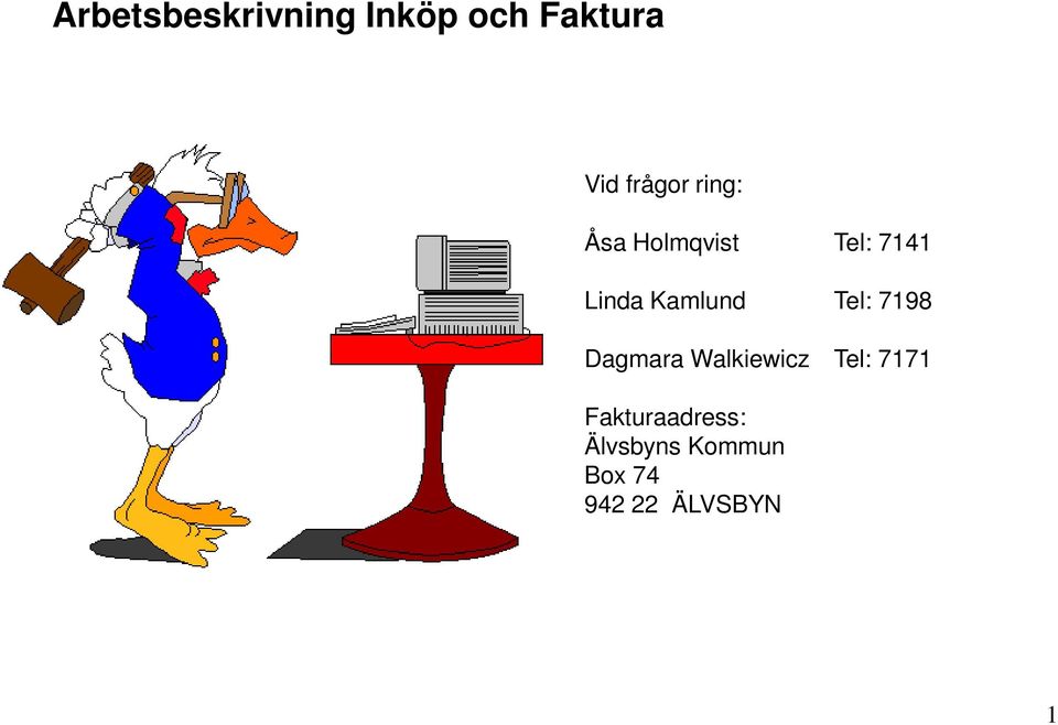 Kamlund Tel: 7198 Dagmara Walkiewicz Tel: