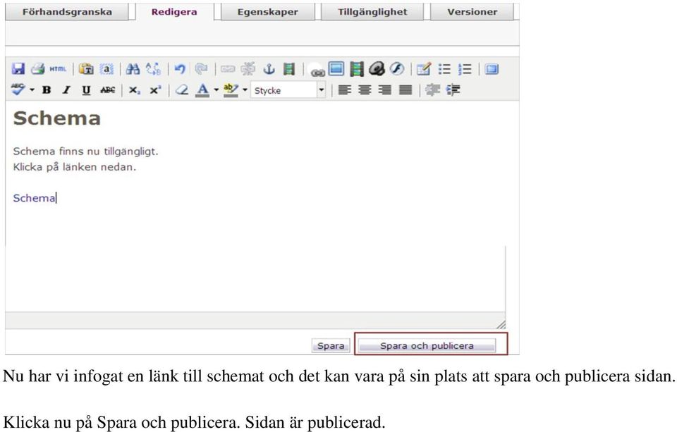 spara och publicera sidan.