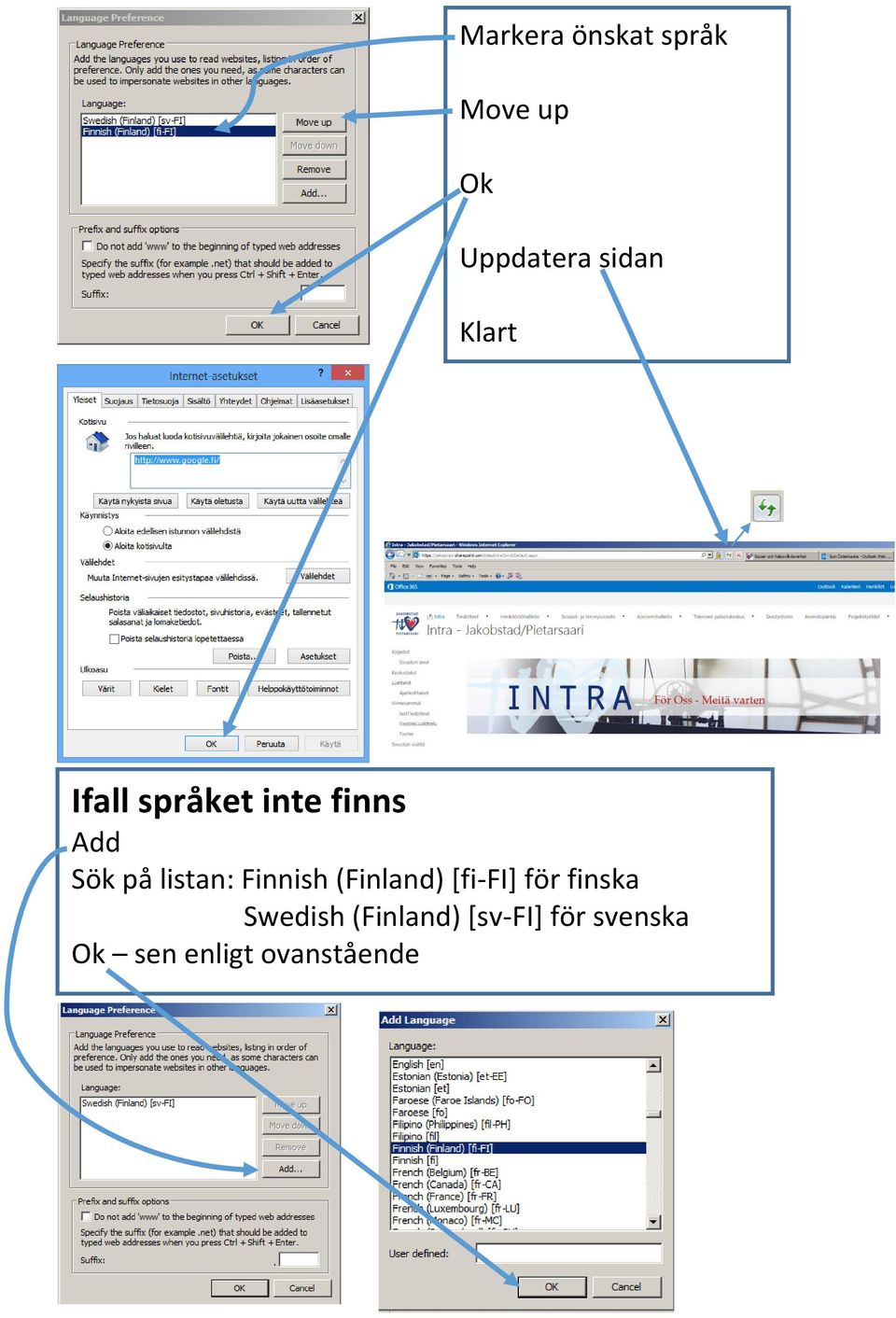 Finnish (Finland) [fi-fi] för finska Swedish