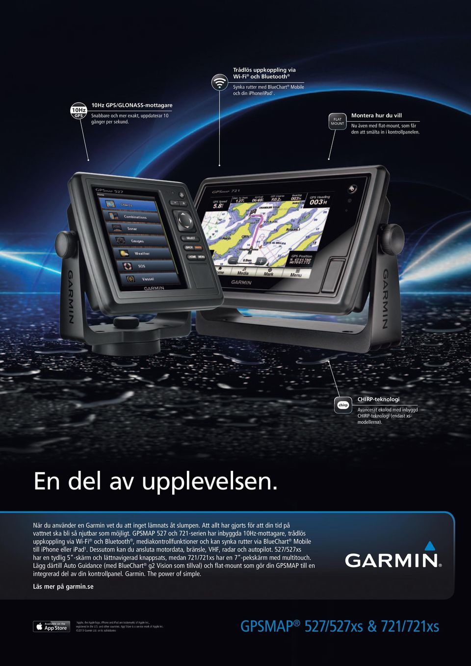 En del av upplevelsen. När du använder en Garmin vet du att inget lämnats åt slumpen. Att allt har gjorts för att din tid på vattnet ska bli så njutbar som möjligt.