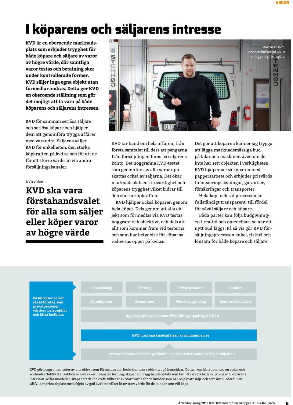 Martin Olsson, Servicetekniker på KVDs anläggning i Kungälv. KVD för samman seriösa säljare och seriösa köpare och hjälper dem att genomföra trygga affärer med varandra.