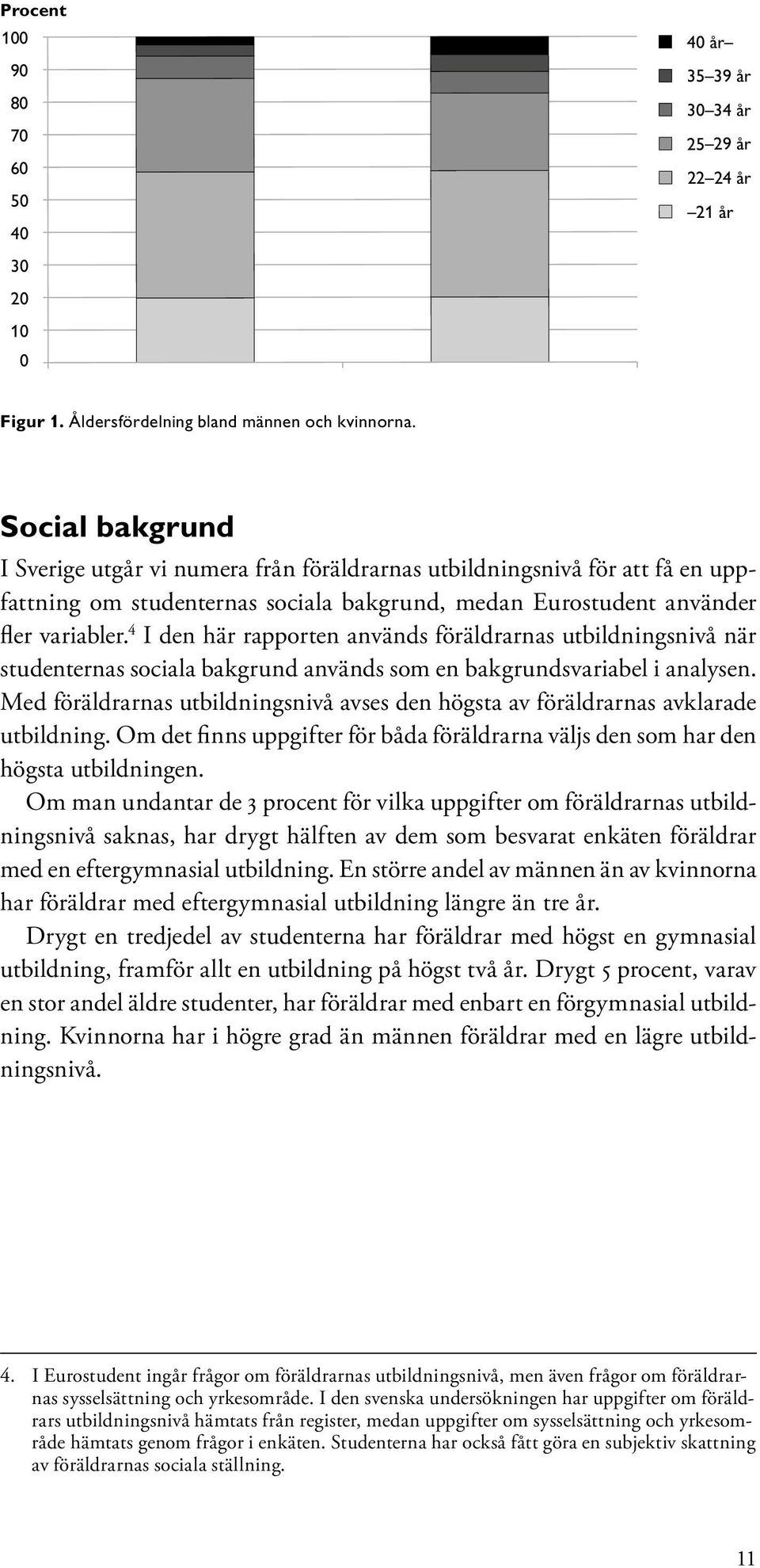 4 I den här rapporten används föräldrarnas utbildningsnivå när studenternas sociala bakgrund används som en bakgrundsvariabel i analysen.