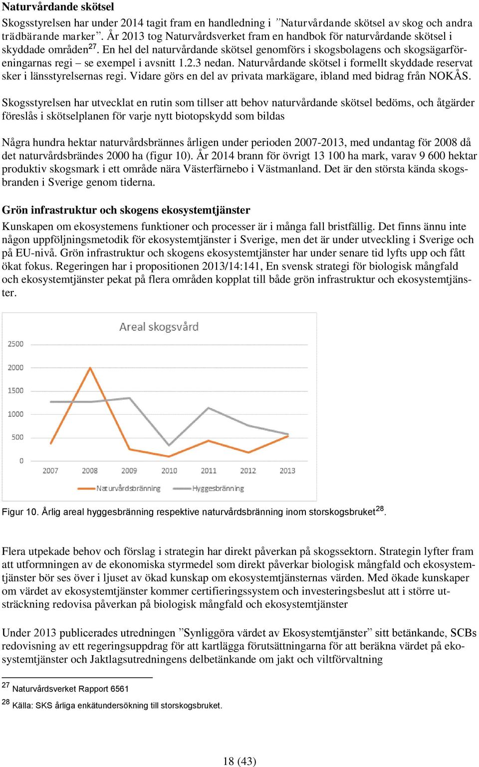 En hel del naturvårdande skötsel genomförs i skogsbolagens och skogsägarföreningarnas regi se exempel i avsnitt 1.2.3 nedan.