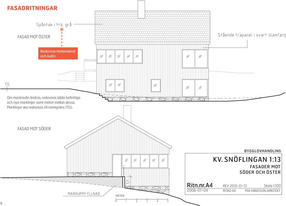 dessa. Marklinjer ska redovisas till tomtgräns (TG).