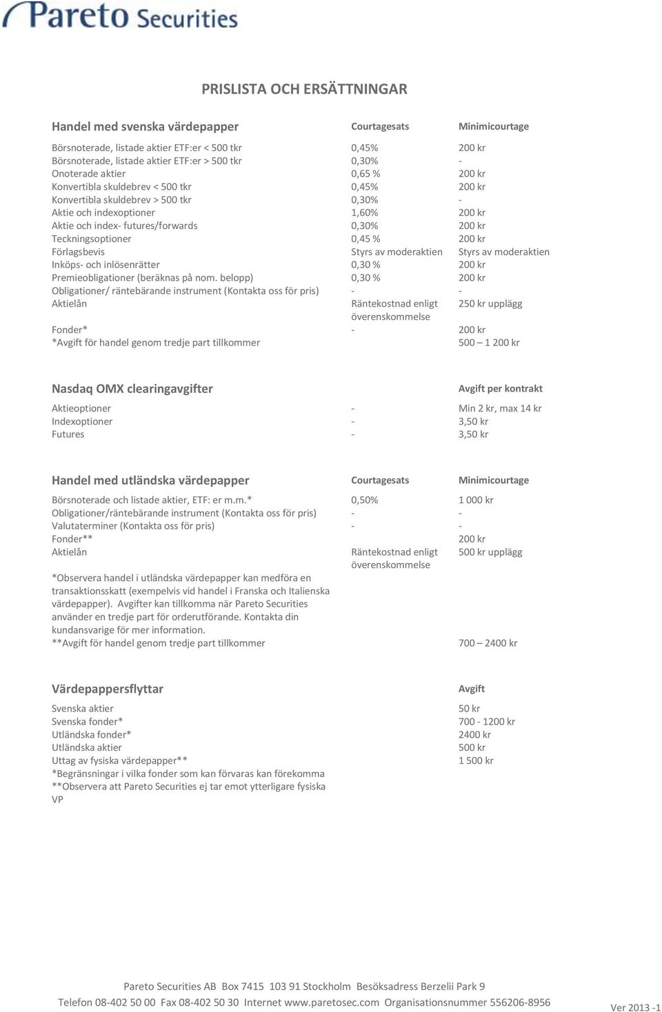 kr Teckningsoptioner 0,45 % 200 kr Förlagsbevis Styrs av moderaktien Styrs av moderaktien Inköps- och inlösenrätter 0,30 % 200 kr Premieobligationer (beräknas på nom.