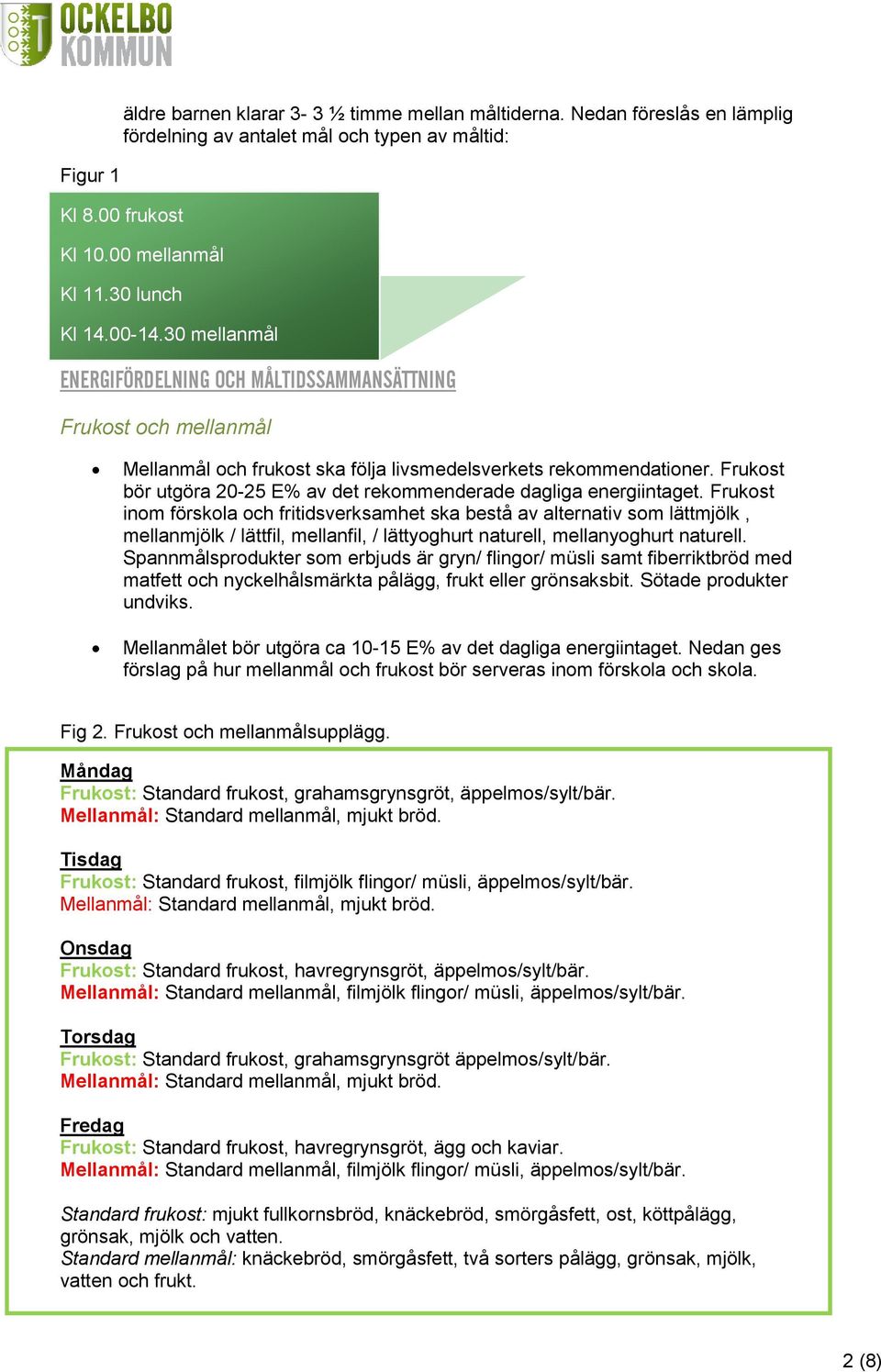 Frukost bör utgöra 20-25 E% av det rekommenderade dagliga energiintaget.