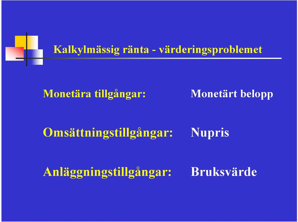 tillgångar: Monetärt belopp