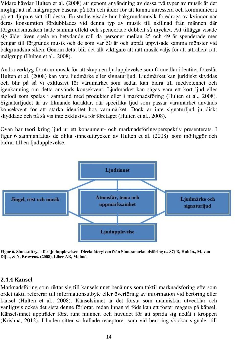 En studie visade hur bakgrundsmusik föredrogs av kvinnor när deras konsumtion fördubblades vid denna typ av musik till skillnad från männen där förgrundsmusiken hade samma effekt och spenderade