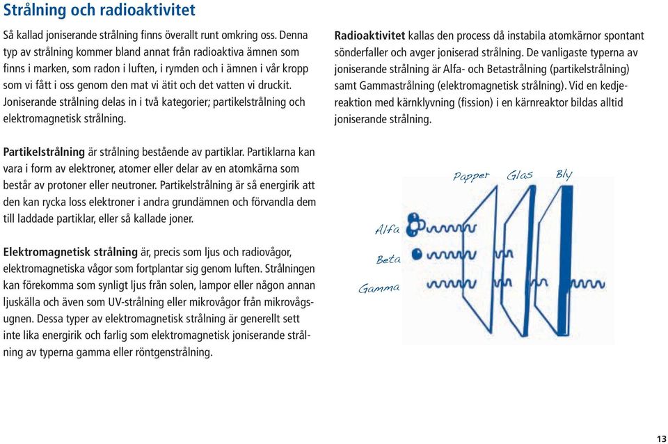 druckit. Joniserande strålning delas in i två kategorier; partikelstrålning och elektromagnetisk strålning.