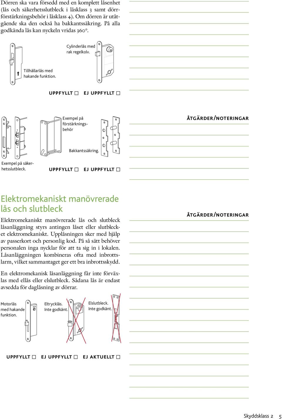 Exempel på säkerhetsslutbleck.