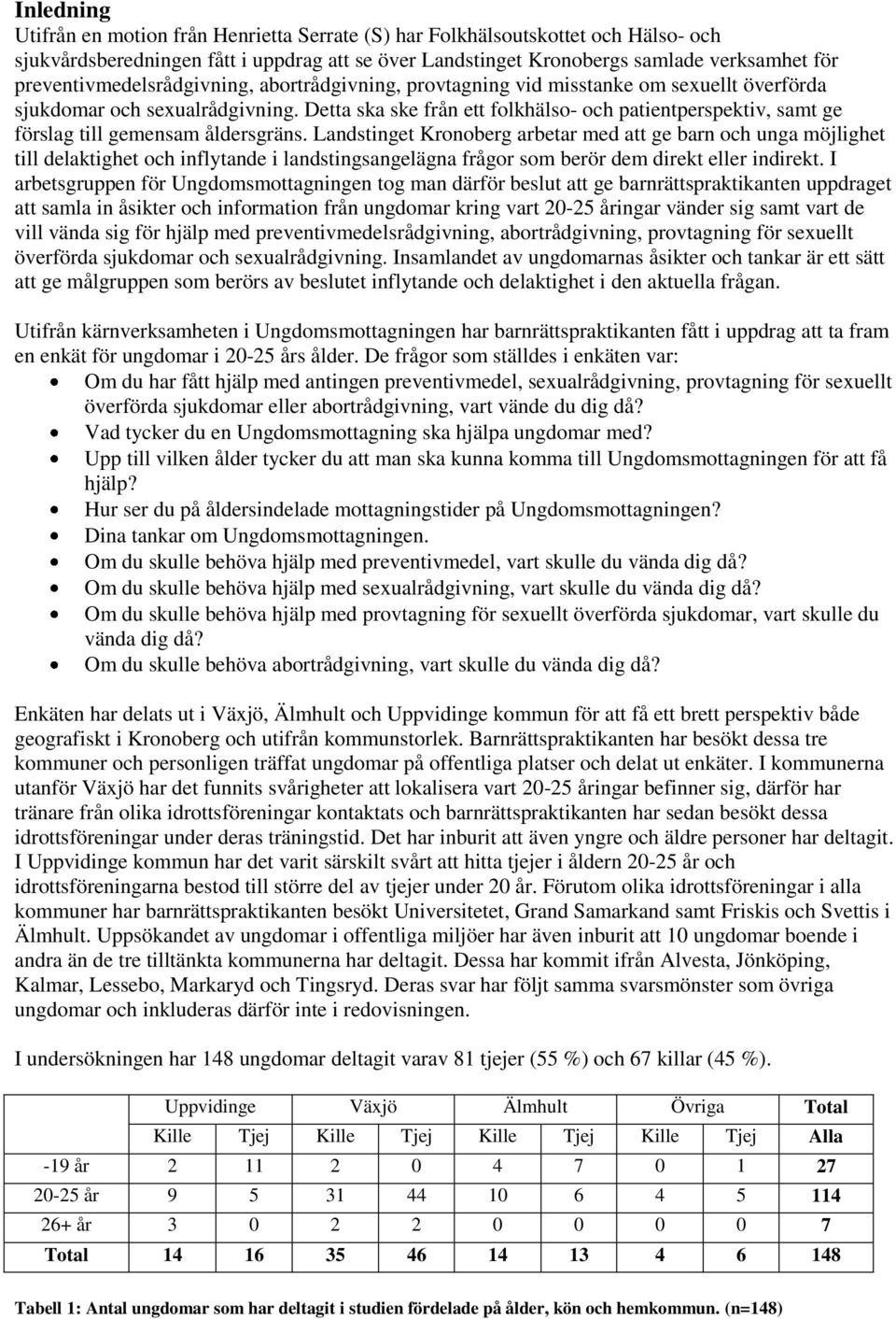 Detta ska ske från ett folkhälso- och patientperspektiv, samt ge förslag till gemensam åldersgräns.