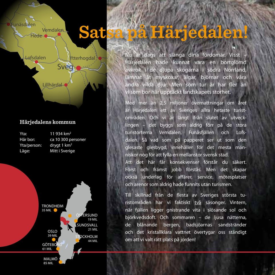 Visst Härjedalen hade kunnat vara en bort glömd avkrok i de djupa skogarna i södra Norrland, lämnat åt myskoxar, älgar, björnar och våra andra vilda djur.