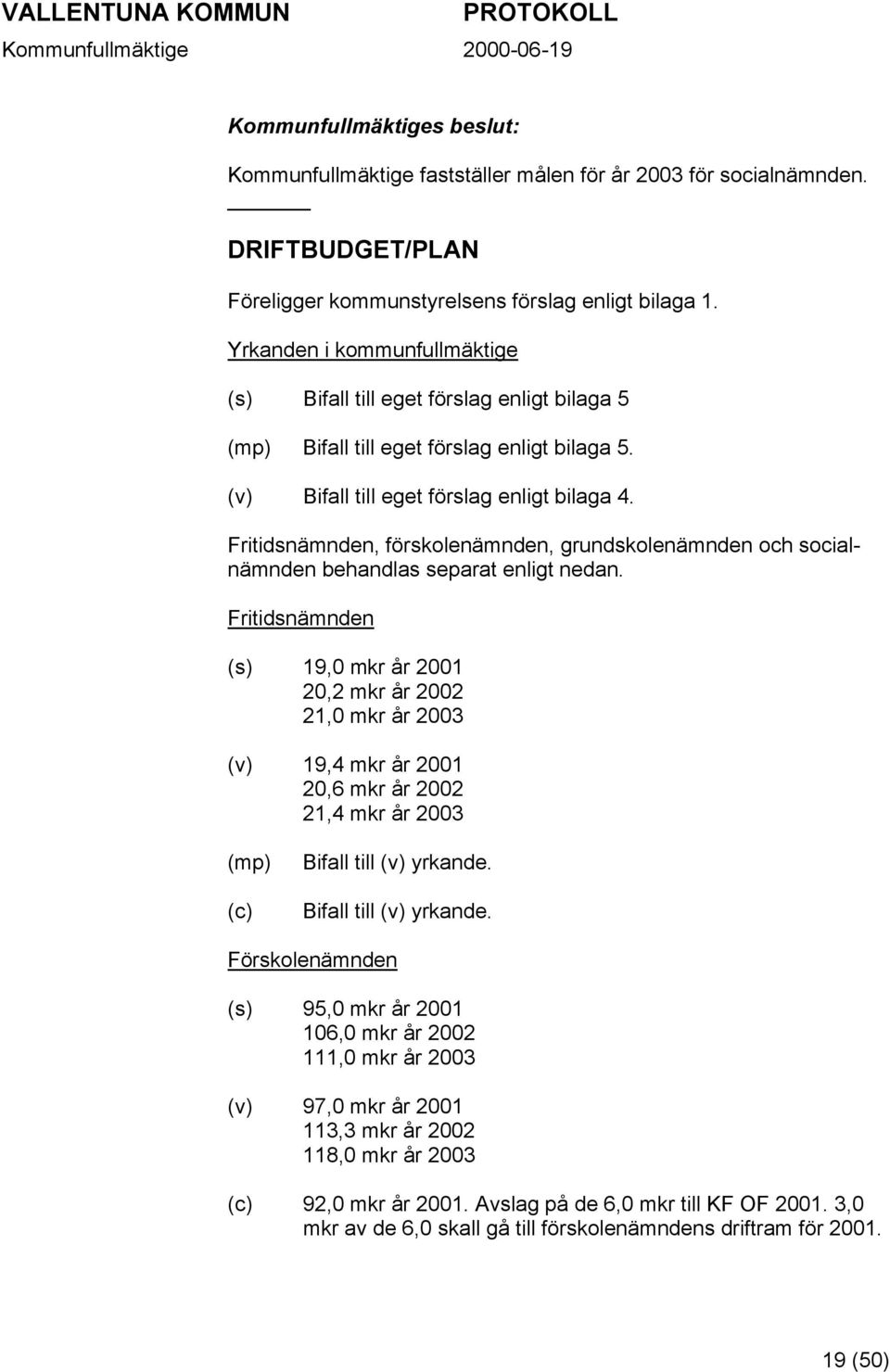 Fritidsnämnden, förskolenämnden, grundskolenämnden och socialnämnden behandlas separat enligt nedan.