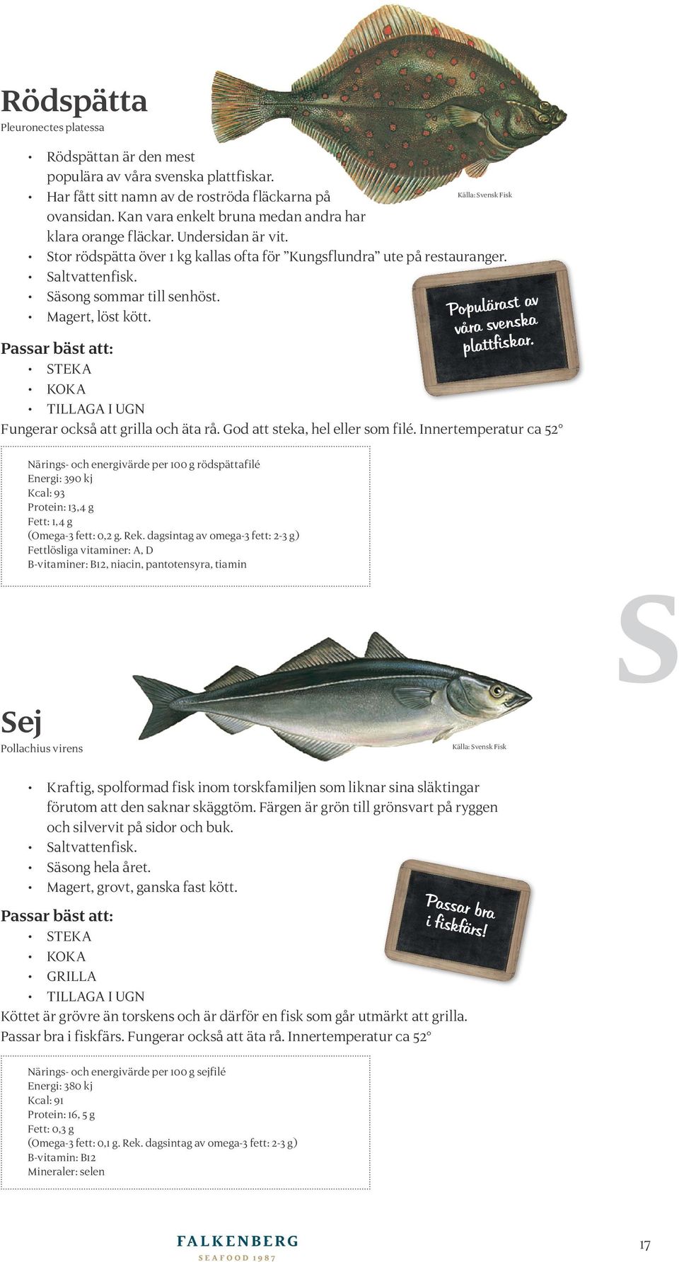Magert, löst kött. Populärast av våra svenska plattfiskar. STEKA KOKA TILLAGA I UGN Fungerar också att grilla och äta rå. God att steka, hel eller som filé.