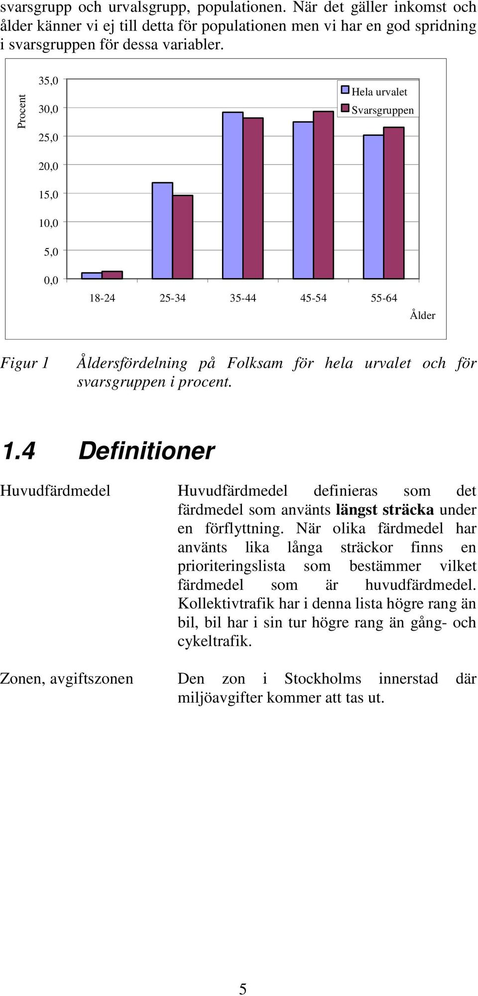 När olika färdmedel har använts lika långa sträckor finns en prioriteringslista som bestämmer vilket färdmedel som är huvudfärdmedel.