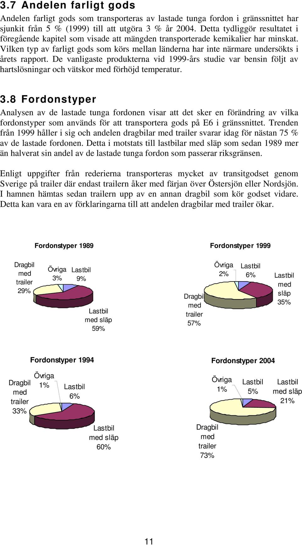 Vilken typ av farligt gods som körs mellan länderna har inte närmare undersökts i årets rapport.