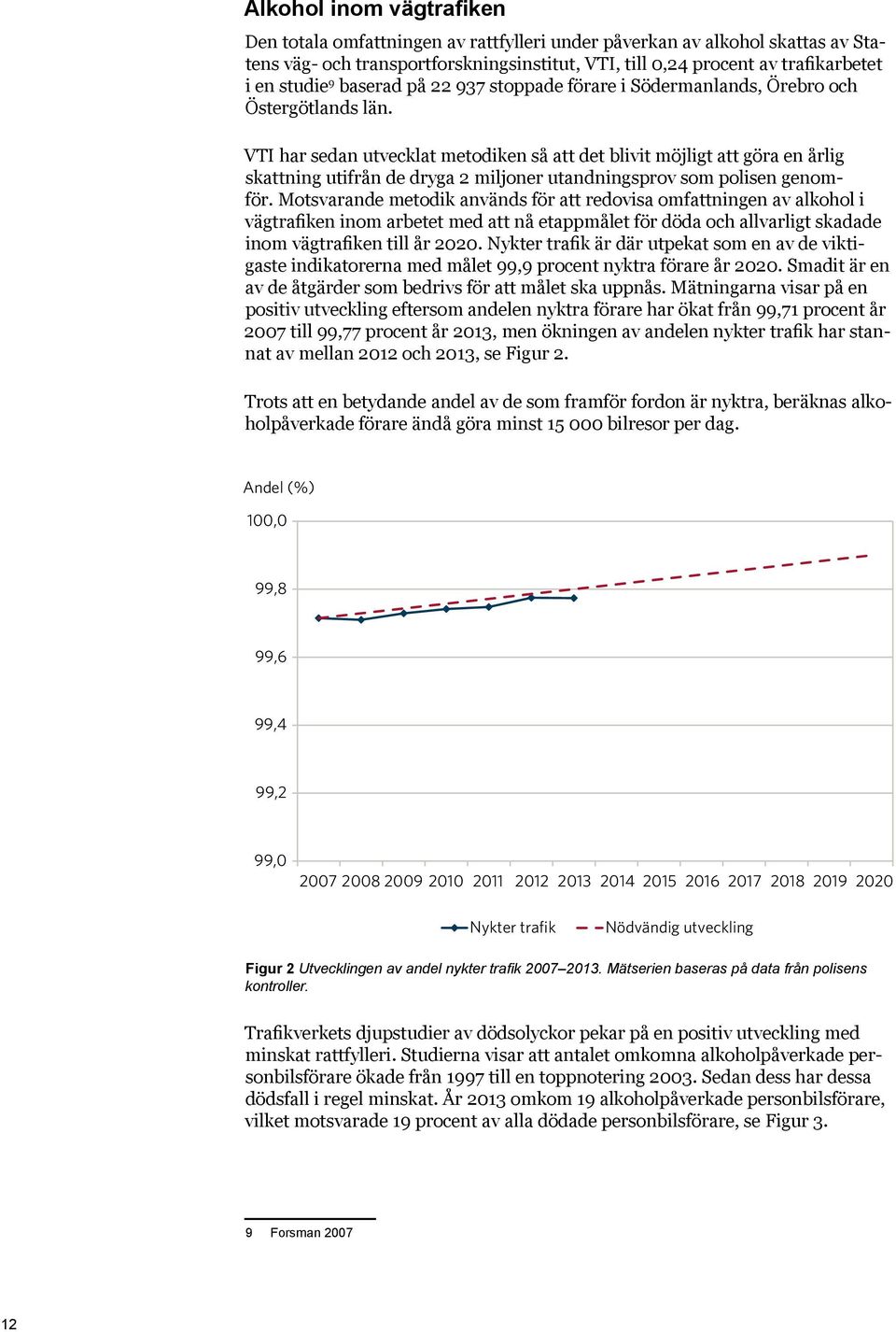 VTI har sedan utvecklat metodiken så att det blivit möjligt att göra en årlig skattning utifrån de dryga 2 miljoner utandningsprov som polisen genomför.