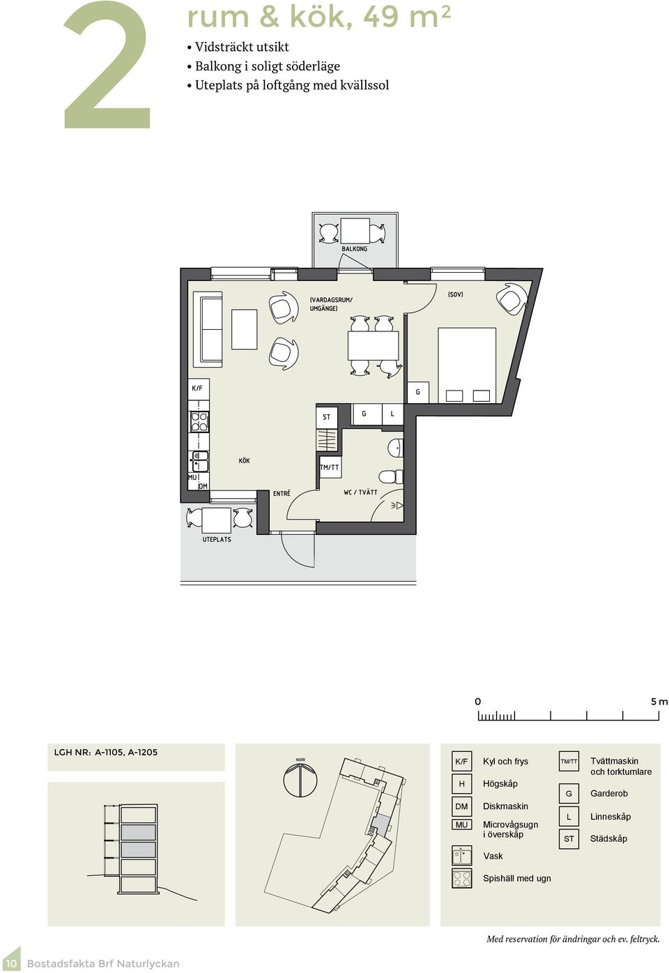 A-115, A-125 1 Bostadsfakta Brf Naturlyckan ögskåp K Kyl G