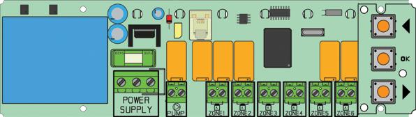 5. WIRING ASSEMBLY DIAGRAM Up to 12 RF antenna connection Pump 50Hz SLAVE-RF 4 zones SLAVE-RF 6 zones