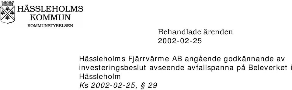 investeringsbeslut avseende