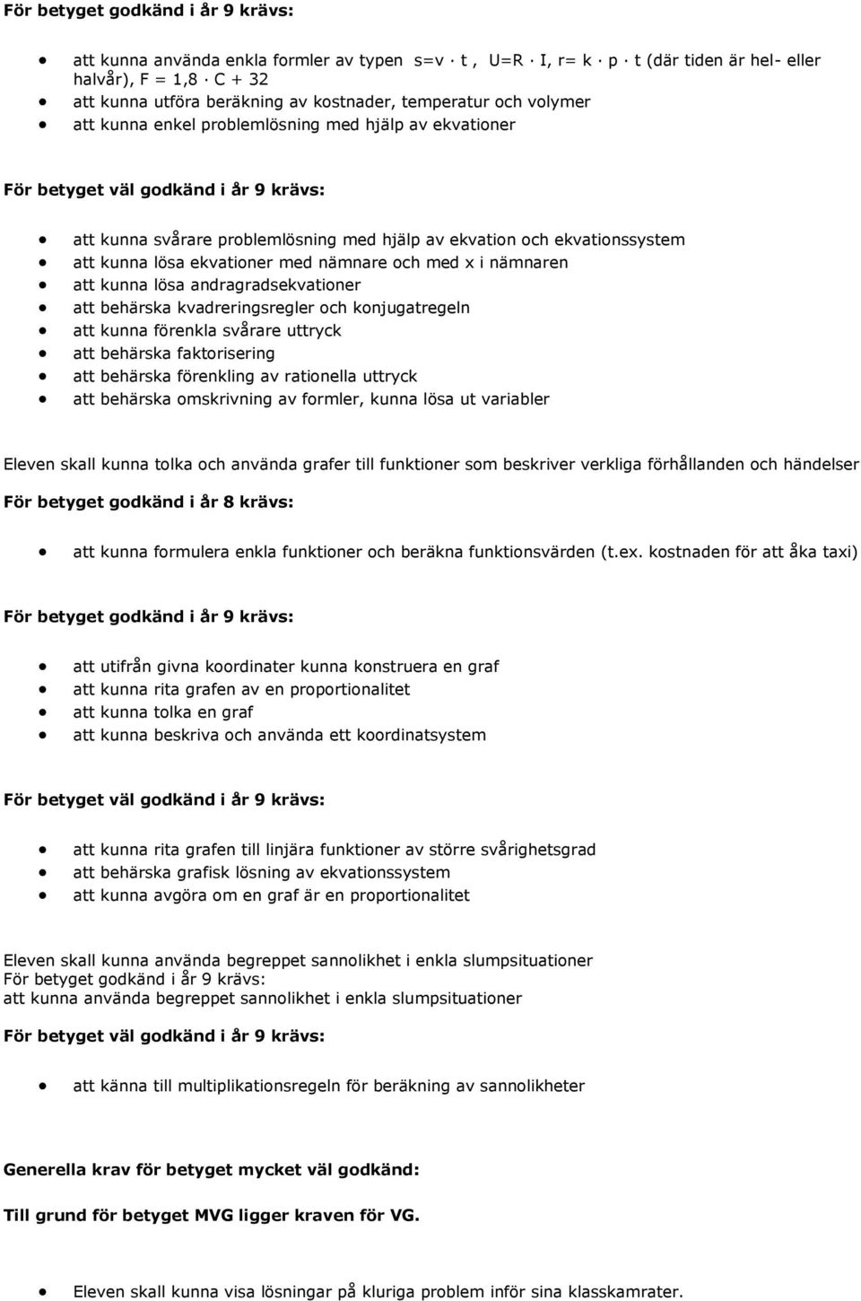 andragradsekvationer att behärska kvadreringsregler och konjugatregeln att kunna förenkla svårare uttryck att behärska faktorisering att behärska förenkling av rationella uttryck att behärska