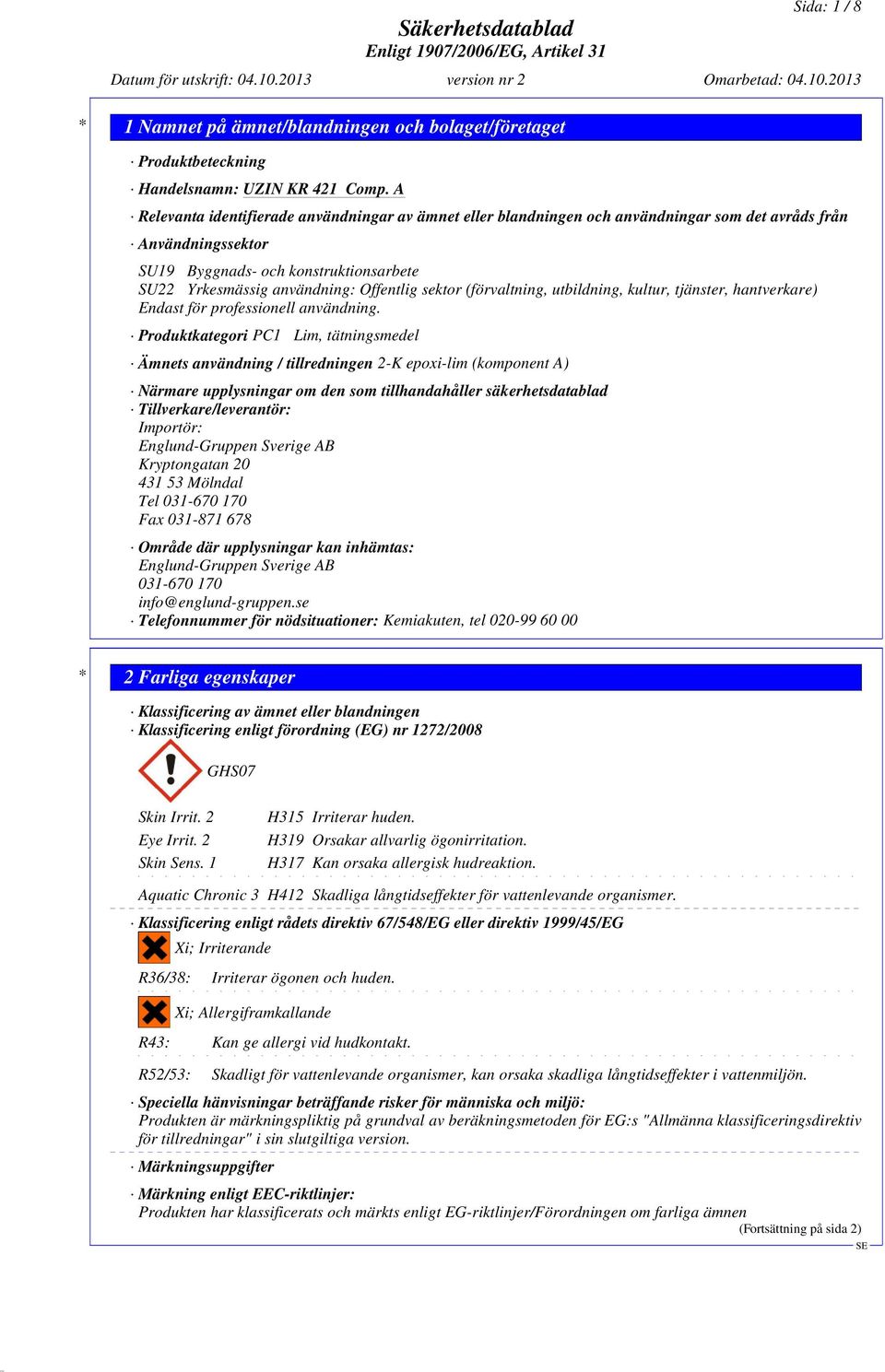 sektor (förvaltning, utbildning, kultur, tjänster, hantverkare) Endast för professionell användning.