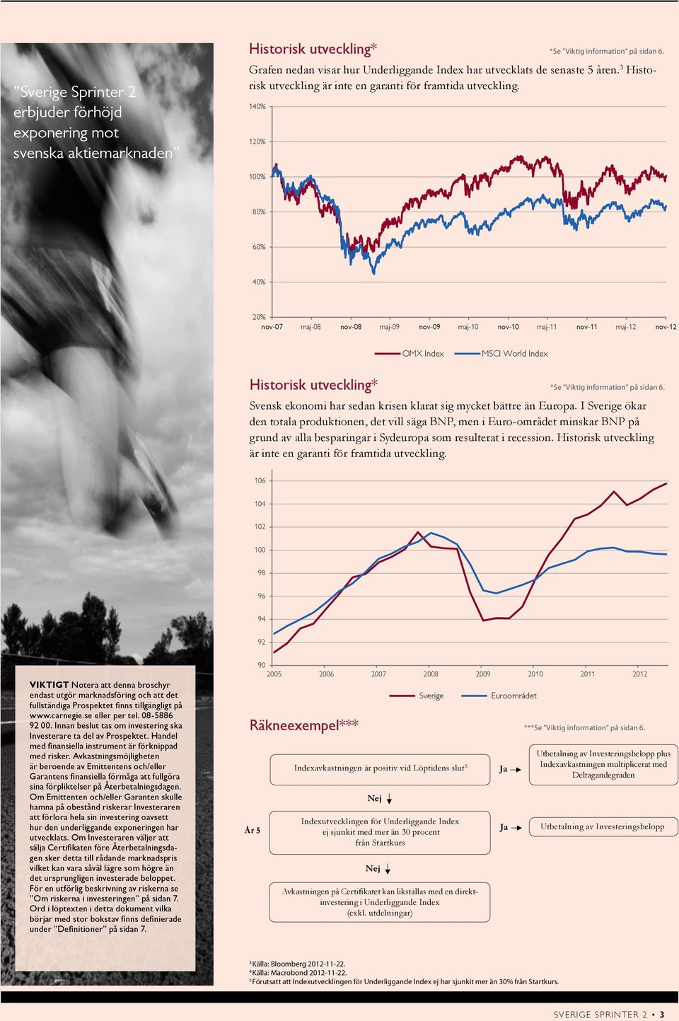140% 120% 100% 80% 60% 40% 20% nov-07 maj-08 nov-08 maj-09 nov-09 maj-10 nov-10 maj-11 nov-11 maj-12 nov-12 OMX Index MSCI World Index Historisk utveckling* *Se Viktig information på sidan 6.