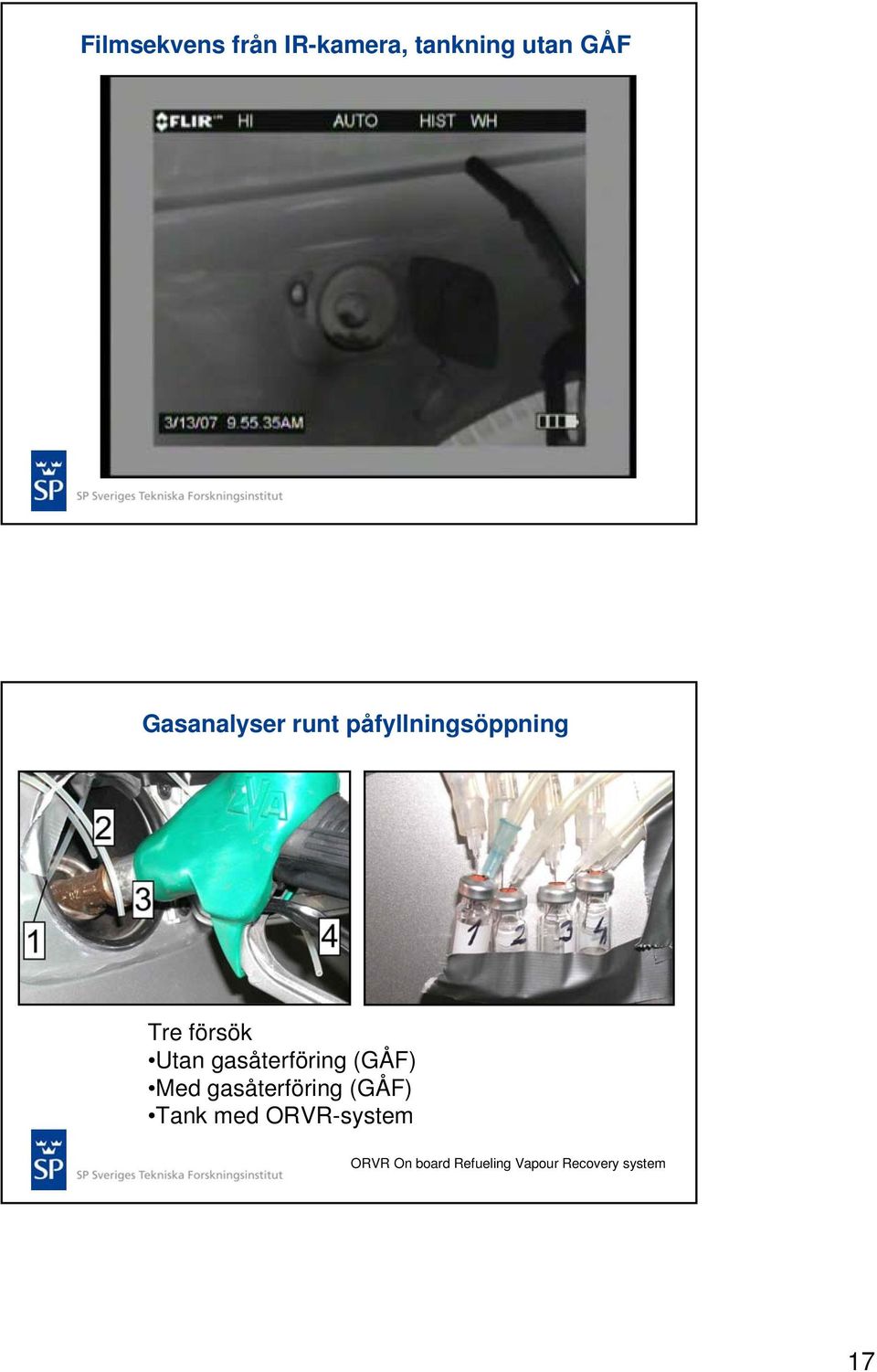 gasåterföring (GÅF) Med gasåterföring (GÅF) Tank med