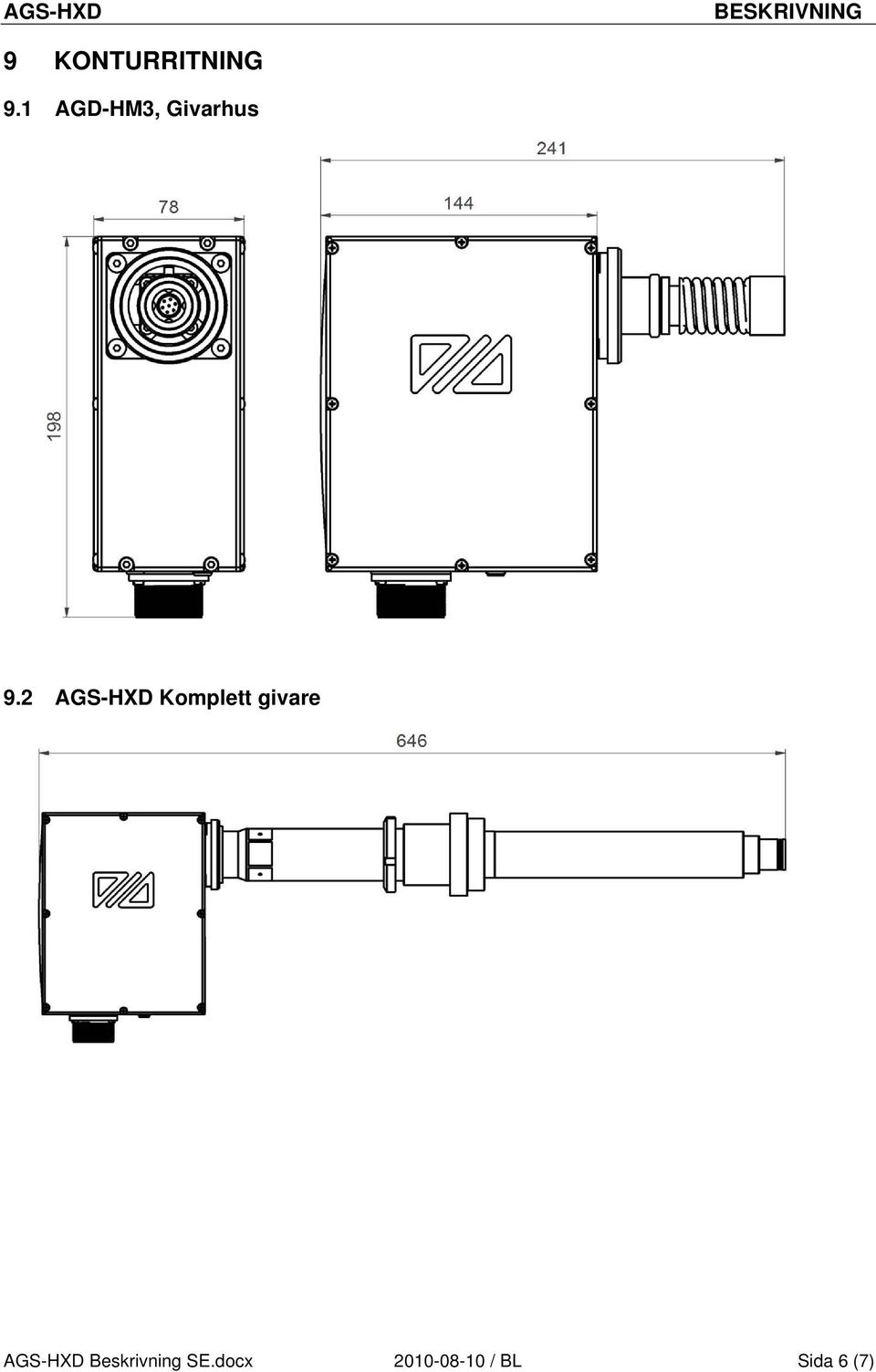 2 AGS-HXD Komplett givare