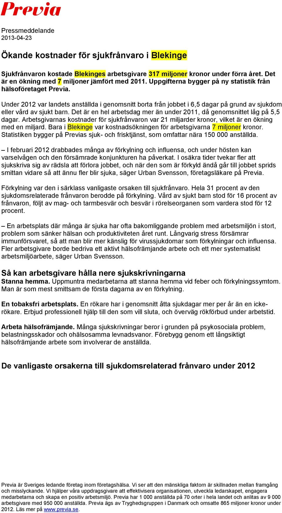 Det är en hel arbetsdag mer än under 1, då genomsnittet låg på 5,5 dagar. Arbetsgivarnas kostnader för sjukfrånvaron var 21 miljarder kronor, vilket är en ökning med en miljard.