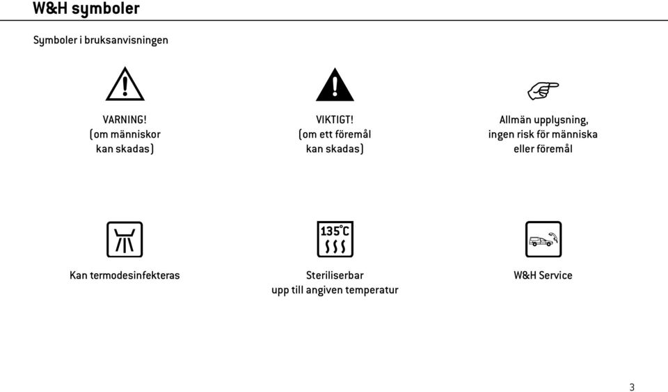 (om ett föremål kan skadas) Allmän upplysning, ingen risk för
