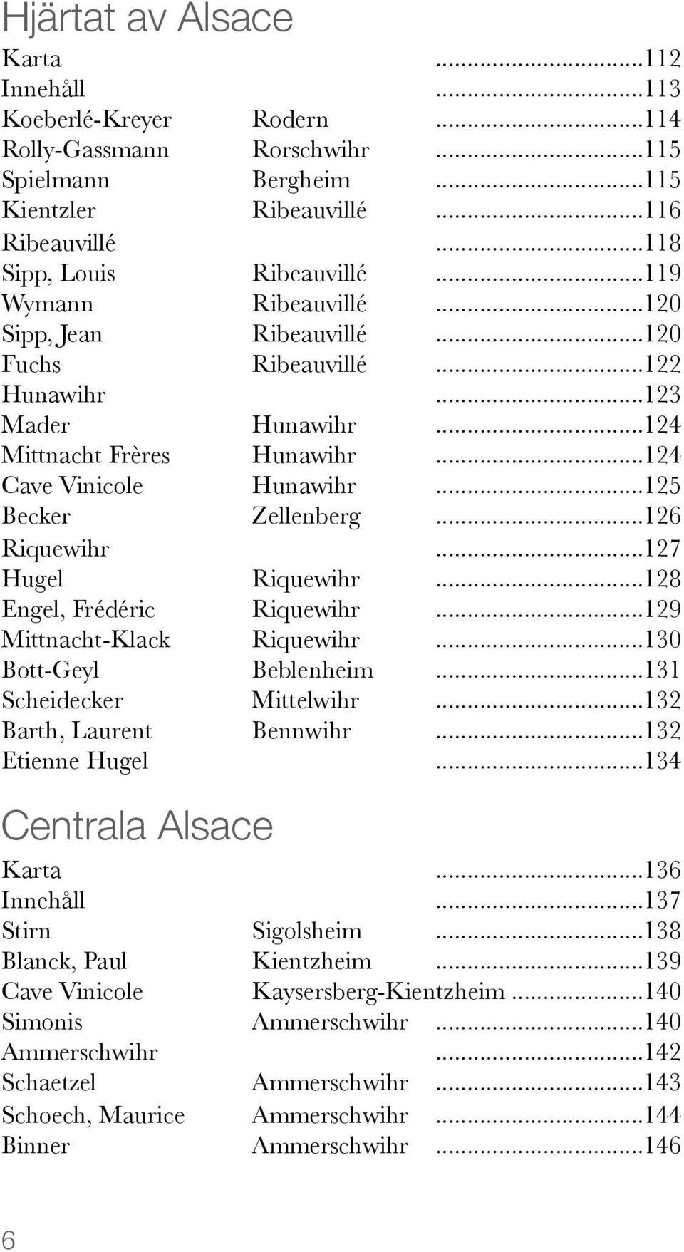 .. 125 Becker Zellenberg... 126 Riquewihr... 127 Hugel Riquewihr... 128 Engel, Frédéric Riquewihr... 129 Mittnacht-Klack Riquewihr... 130 Bott-Geyl Beblenheim... 131 Scheidecker Mittelwihr.