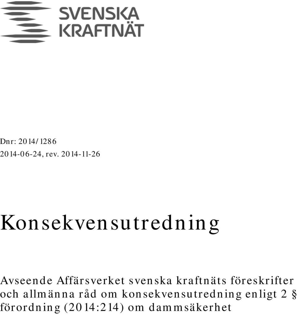 Affärsverket svenska kraftnäts föreskrifter och