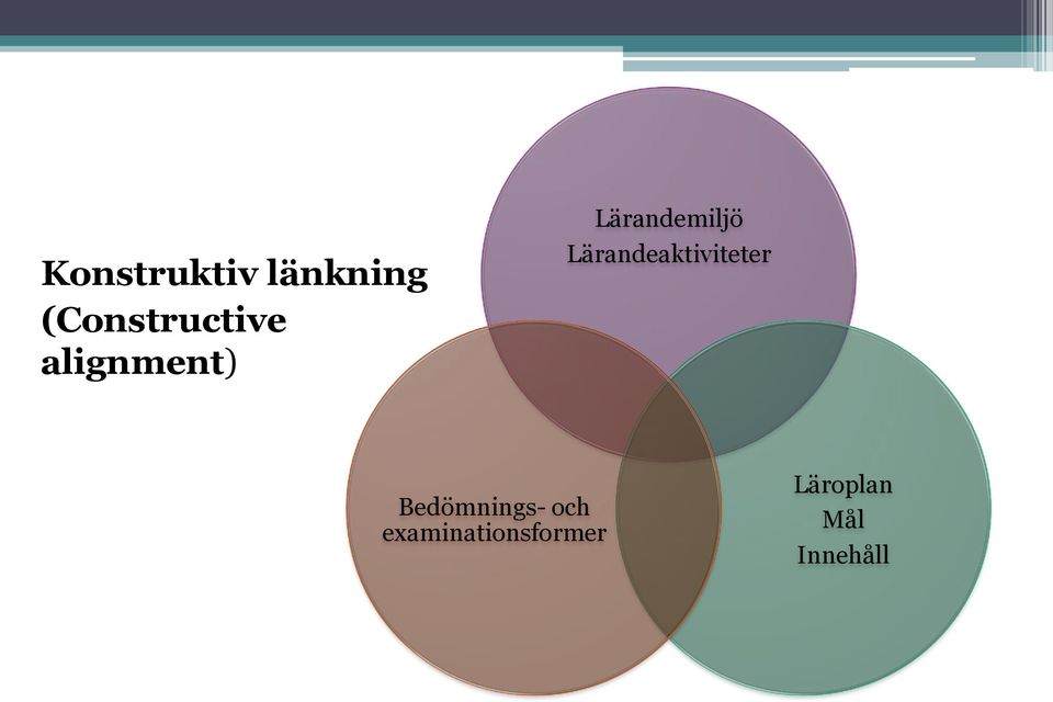 Lärandemiljö Lärandeaktiviteter