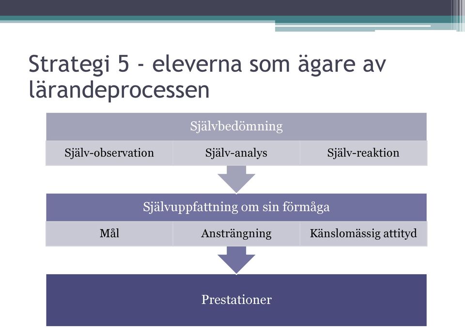 Själv-observation Själv-analys Själv-reaktion