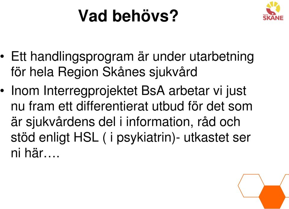 sjukvård Inom Interregprojektet BsA arbetar vi just nu fram ett