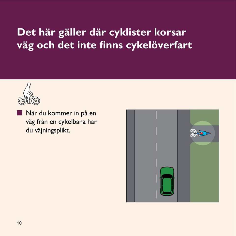 cykelöverfart När du kommer in på