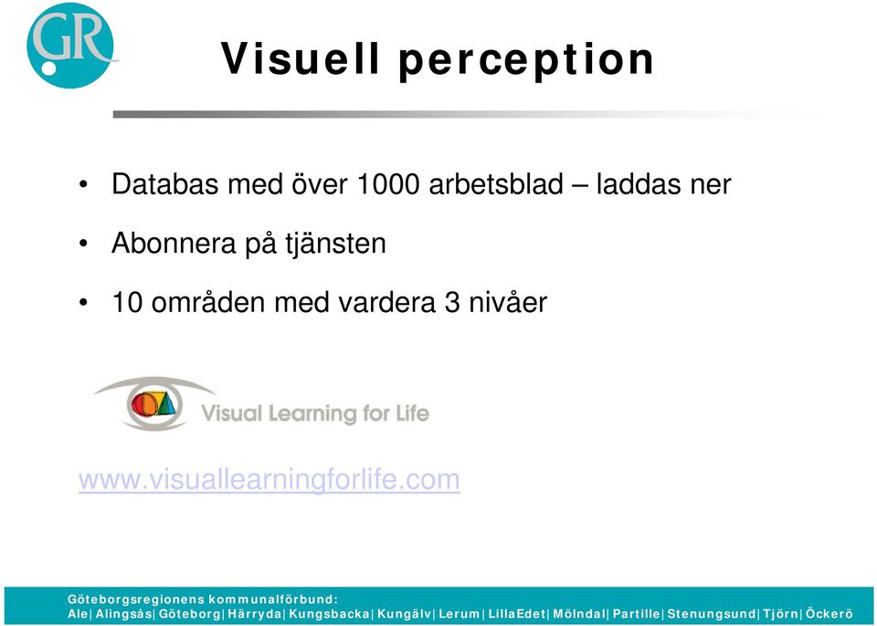 på tjänsten 10 områden med vardera 3